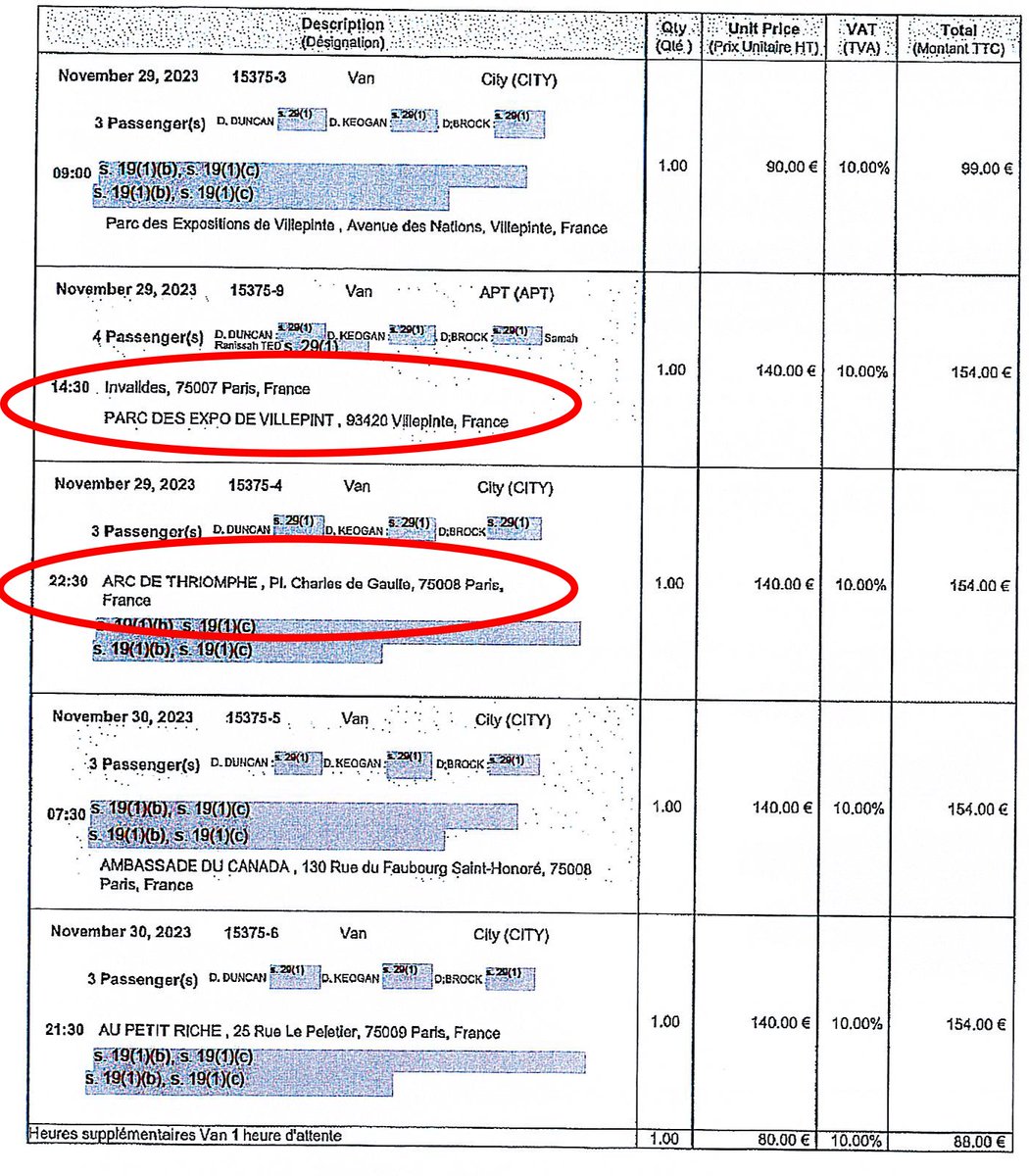 Sask Party Minister's schedule says that he was at the convention, 1 hour from Paris' centre, working to promote Saskatchewan. But his private $700/day chauffeured Mercedes shows that he was charging taxpayers to drive him to sightsee some of Paris' biggest attractions. #skpoli