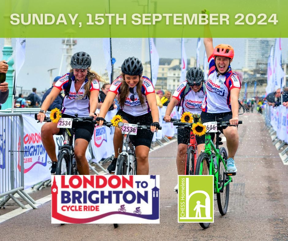 We are putting together a small team for the LONDON TO BRIGHTON CYCLE RIDE on SUNDAY, 15TH SEPTEMBER 2024 to raise money for adults experiencing homelessness. Please message for more info if you would like to join in. #heartforthehomeless #londontobrightoncycle