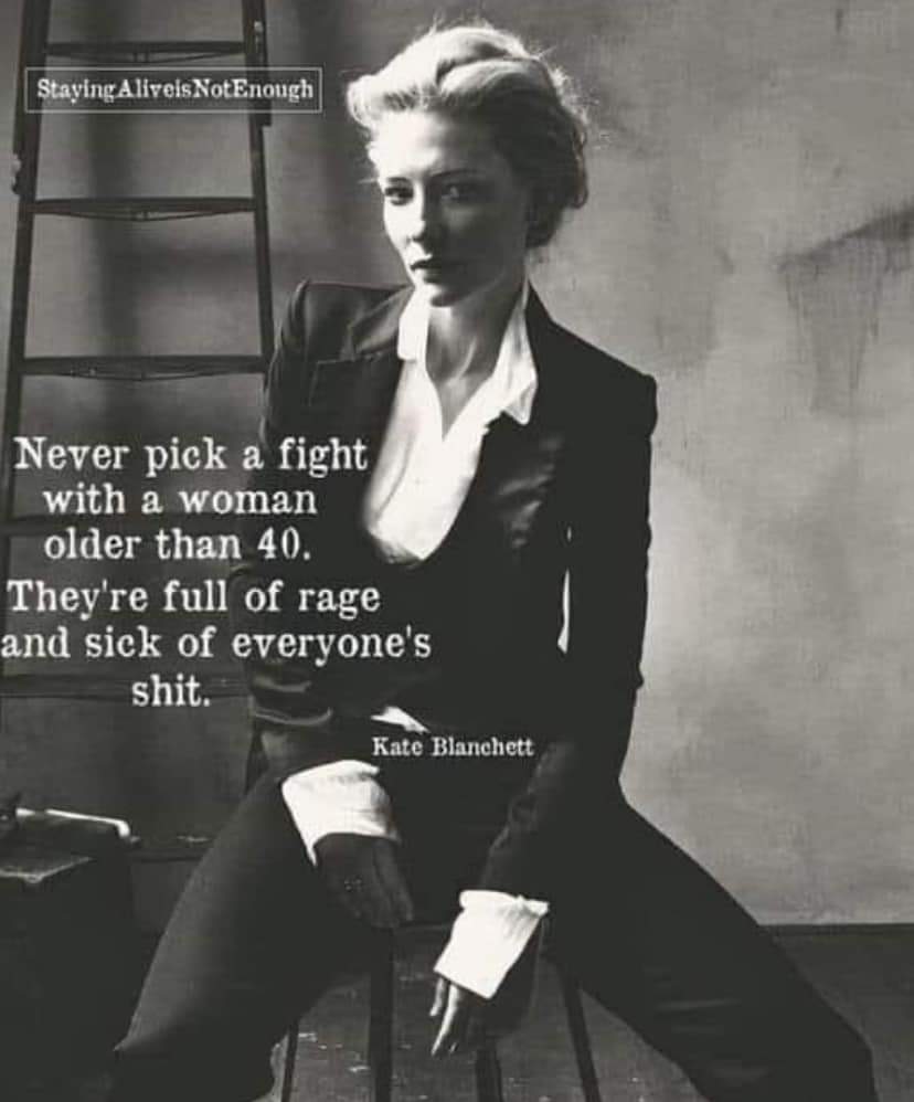 sunny_joni's tweet photo. #KateBlanchett #olderwomen
No rage here, but I just ate a snack. 😉 be kind, and don't steal anyone's joy. https://t.co/knkMzX2QJB