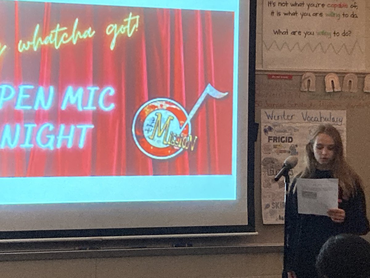 KellyHunerdosse's tweet photo. Continuing repeated reading with poetry. Open Mic Night was a huge success! Not only has fluency increased, but so has confidence. #LPSLeads @SVMSEagles https://t.co/nU139pOR46