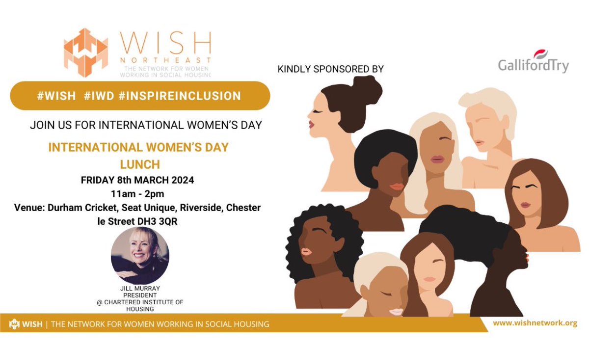 Really looking forward to meet other #women in #ukhousing tomorrow at the @WISHNetwork_org #IWD2024 event! @tynehousing #genderequality #GirlPower #WISH #StrongerTogether #InspireInclusion #networking