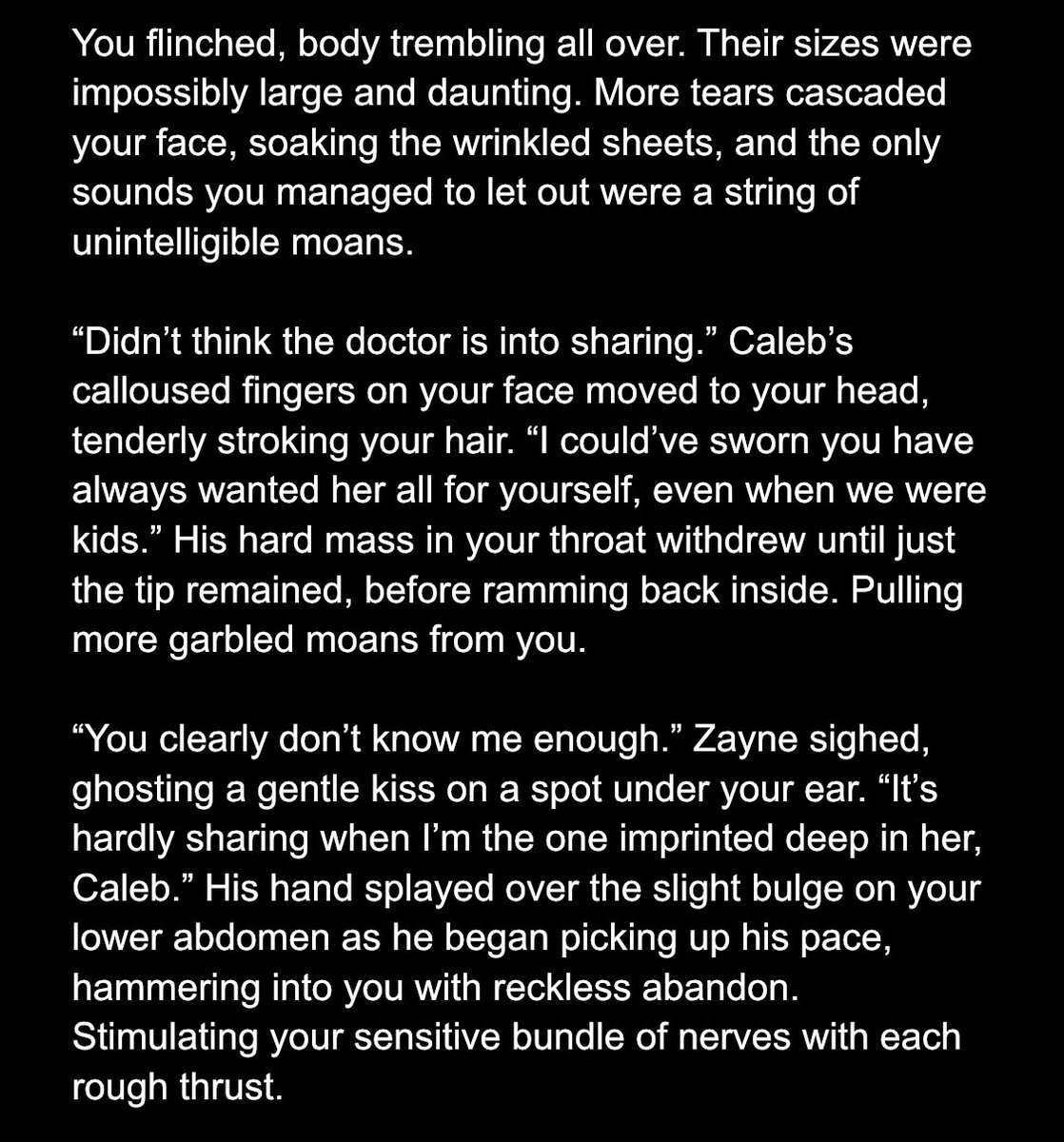 GLACIALVOW's tweet photo. #LoveandDeepspace fanfiction. 🔞

Caleb &amp; Zayne x MC;
an obscene dance of three. 

cw / threesome, possibly ooc since it’s self-indulgent. https://t.co/MhNzohXh9F