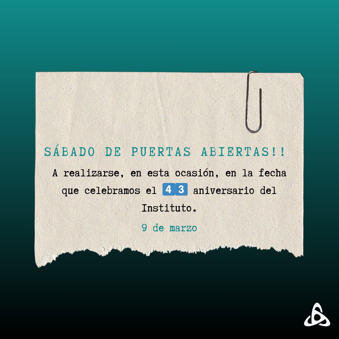 InSTEC_UH's tweet photo. 👆🏻 óximo #sábado 9⃣ a las 9:30am abriremos las puertas del #Instituto a todos los interesados en formar parte de nuestra #familia 🫂
🎊 Doble #alegría en la casa!!! Pues justo en esa fecha estamos de #aniversario, el 43 señores, a celebrar!!!
#InSTEC #SomosInSTEC #OrgulloUH https://t.co/qEXwriirgi
