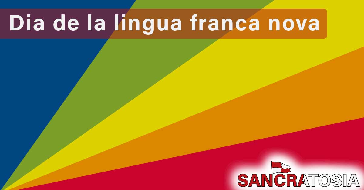 sancratosia's tweet photo. Bon Dia de la lingua franca nova!

Oji Elefenistes e Sancratosianes tra la mundo selebra la lingua creada par George C. Boeree.

La lingua franca nova es la lingua ofisial de Sancratosia.  #sancratosia #micronations https://t.co/HRNSMtTSAd