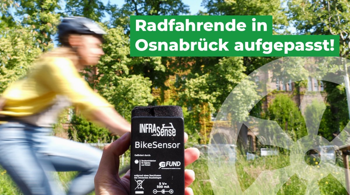 StadtOsnabrueck's tweet photo. Du fährst gerne Rad? Dann erfasse mit Infrasense den Zustand der Osnabrücker Radwege! Melde Dich noch bis 20. März an unter https://t.co/OrKjS05rn6
#infrasense #fahrrad #radwege #osnabrück https://t.co/TyyVM98uoL