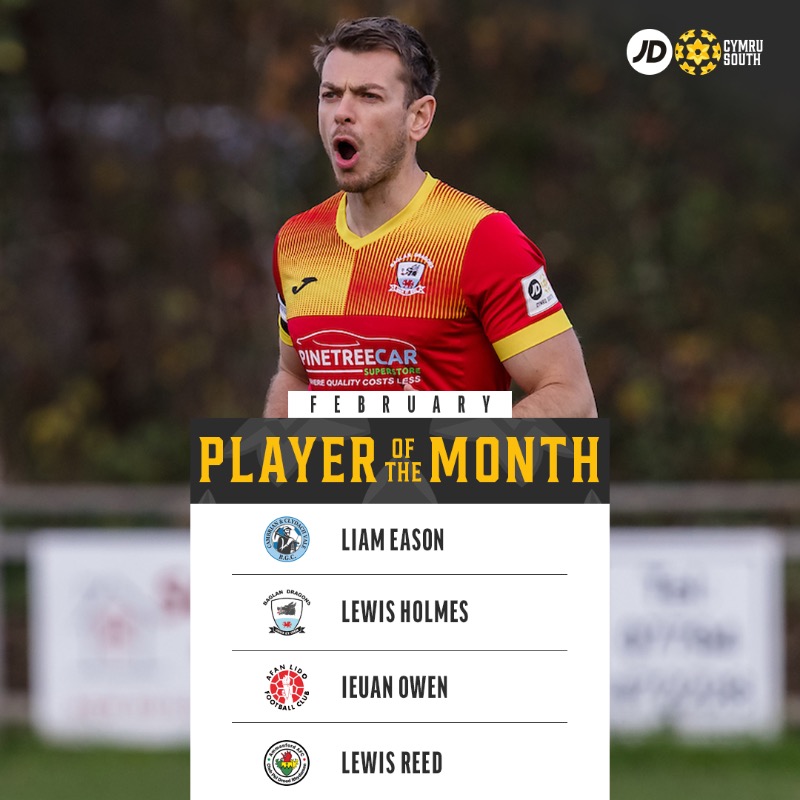 CymruLeagues's tweet photo. 🥁 Presenting the shortlist for February's Player and Manager of the Month awards across the #JDCymruLeagues.

🗳️ Pick your winners below, before the result is combined with a league and independent voting panel 👇