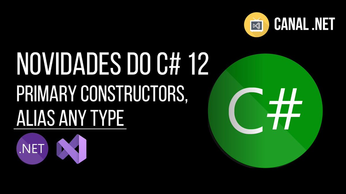 RenatoGroff's tweet photo. Novo vídeo no Canal .NET -> Novidades C# 12: Primary Constructors, Alias any Type -- Link: https://t.co/os8cH6qquI
C/ @luizcarlosfaria @tbertuzzi @brunobritodev
#csharp #csharp12 #dotnet #dotnet8 #dotnetcore #aspnet #aspnetcore #primaryconstructors #aliasanytype #visualstudio https://t.co/lHYKfbC3sd