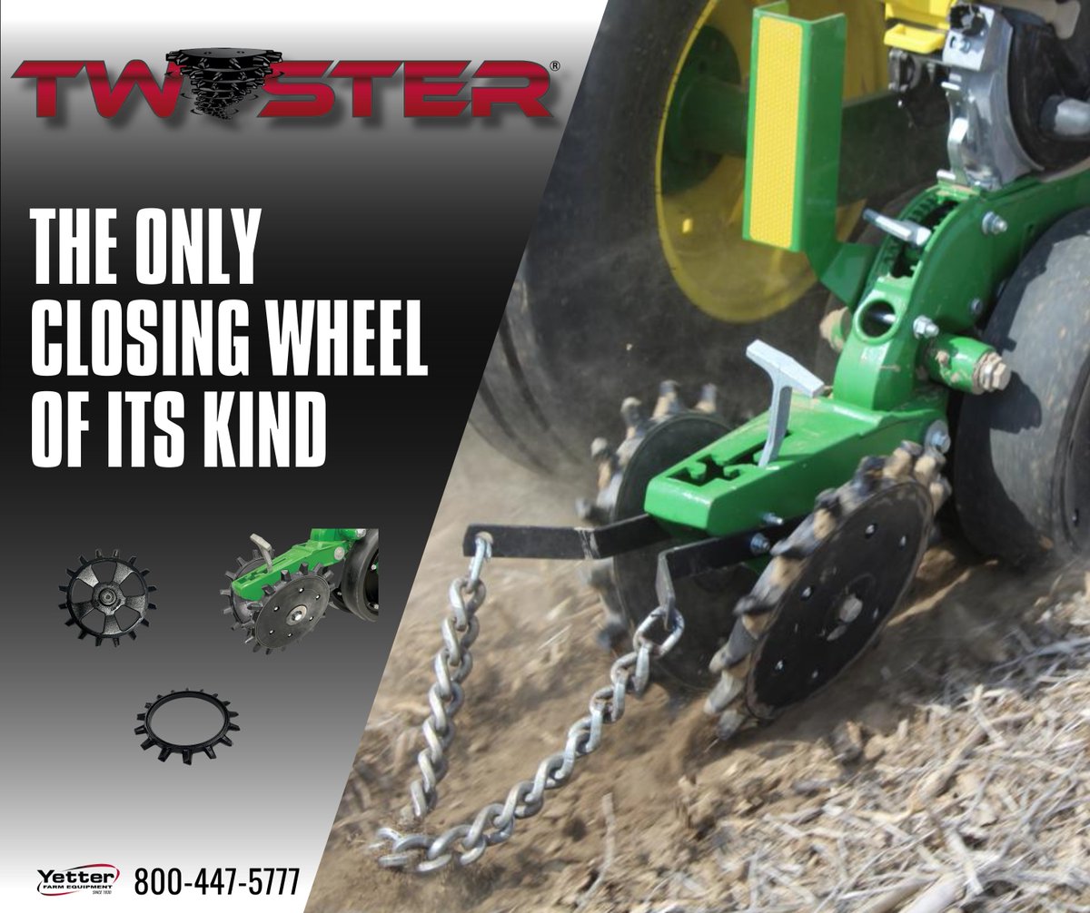 The #YetterTwister remains unmatched in improving planter performance and increasing ROI. Call your local dealer or give us a call today at 800-447-5777 to discuss upgrading your planter to experience the Twister difference in #plant24! #yetterfarmequip