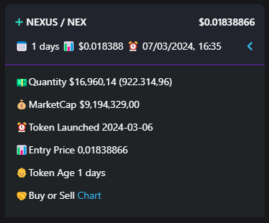 BlockMort's tweet photo. 🧠 SMART MONEY ALERT ON #BLOCKMORT 🧠

I told you, this guy knew what he was doing... 🤔

🪙 Token: $NEX
👨‍💼 Team: @NexusChainNet
💰 Price: $0.018388
⏰ Time: 07/03/2024, 16:35
