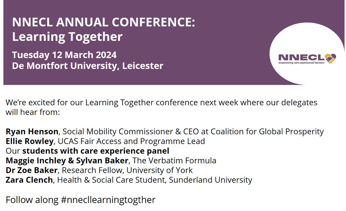 The countdown has begun, we're excited for our annual conference next week at @dmuleicester We can't wait to meet everyone on Tuesday! #nnecllearningtogether