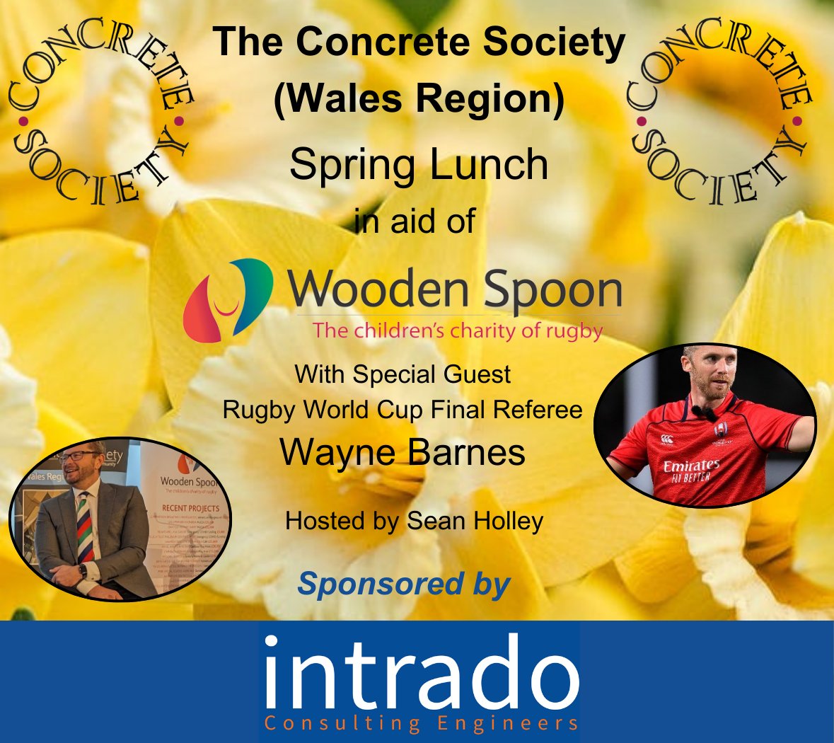 Intrado is proud to be the primary sponsor of <a href="/WalesConcSoc/">Concrete Soc. Wales</a> Spring Lunch. We look forward to the lunch tomorrow, which will raise funds for the <a href="/SpoonWales/">Wooden Spoon Wales</a>  and hearing from <a href="/_SeanHolley/">Sean Holley 🎤📺🏉📝🎥🏌🏻‍♂️</a>  and <a href="/WayneBarnesRef/">Wayne Barnes</a> .