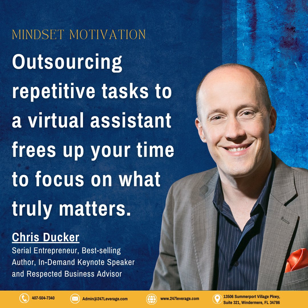 247_leverage's tweet photo. Transforming my to-do list into a 'done' list with the help of a virtual assistant! 🚀 Outsourcing the mundane tasks means more time for the moments that truly count.

#Outsource #VirtualAssistant #Quote #ChrisDucker #Author #Speaker #smallbusinesses #mwbe #entrepreneurs https://t.co/FRR4dd6HgJ
