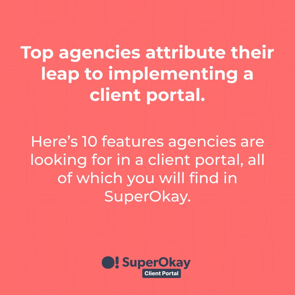 ThisIsSuperOkay's tweet photo. According to a recent survey, agencies level up with a client portal! Here's some features you can find in SuperOkay:

1️⃣ Easy Interface
2️⃣ Secure Login
3️⃣ Custom Domain
4️⃣ Live Collaboration

Dive into our blog for more. Elevate your agency at https://t.co/bL87Fmx8Ja https://t.co/fRqT22frai
