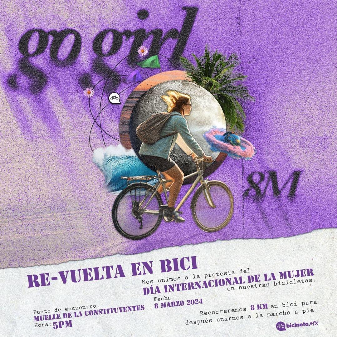 playaenmano's tweet photo. #8M 
Gran rodada con @bicinetamx 
CITA: Muelle de la Constituyentes 
HORA: 5:00pm
Recorrido de 8kms. 

#DiaInternacionalDeLaMujer #8M2024 #PlayaDelCarmen https://t.co/uSWsOtDjpH