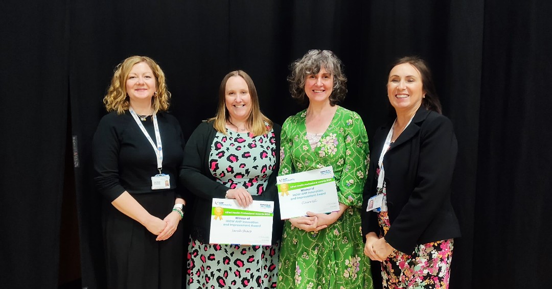 🎉 Huge congratulations to Claire &amp; Sarah, oncology dietitians, on winning the Allied Health Professional Innovation &amp; Improvement Award! 🏆 

Their digital tool on nutritional guidance has truly made a difference to people living with cancer. Read more: ow.ly/eqBi50QNA81