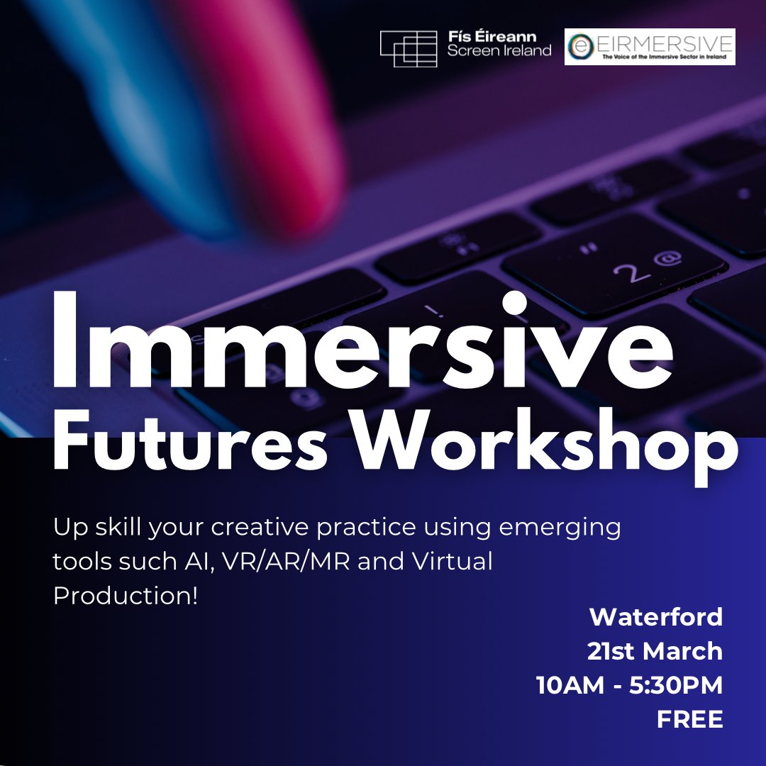 Screen Ireland (@screenireland) on Twitter photo ⚡ Applications for the next <a href="/eirmersive/">Eirmersive</a> Immersive Futures Workshop taking place in Waterford on Thursday, 21st March is now open.
Gain first hand insight into how emerging tools can become part of your creative tech workflow.
Learn more & apply ▶ bit.ly/48Wbrjv ⚡ Applications for the next <a href="/eirmersive/">Eirmersive</a> Immersive Futures Workshop taking place in Waterford on Thursday, 21st March is now open.
Gain first hand insight into how emerging tools can become part of your creative tech workflow.
Learn more & apply ▶ bit.ly/48Wbrjv