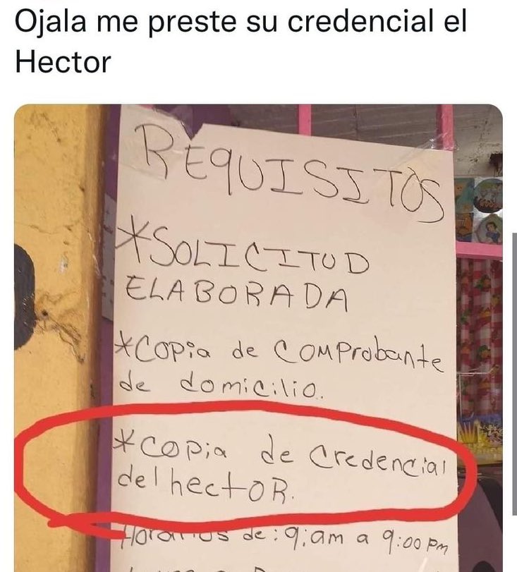 Héctooooor!! Préstame tu INE, por fis.