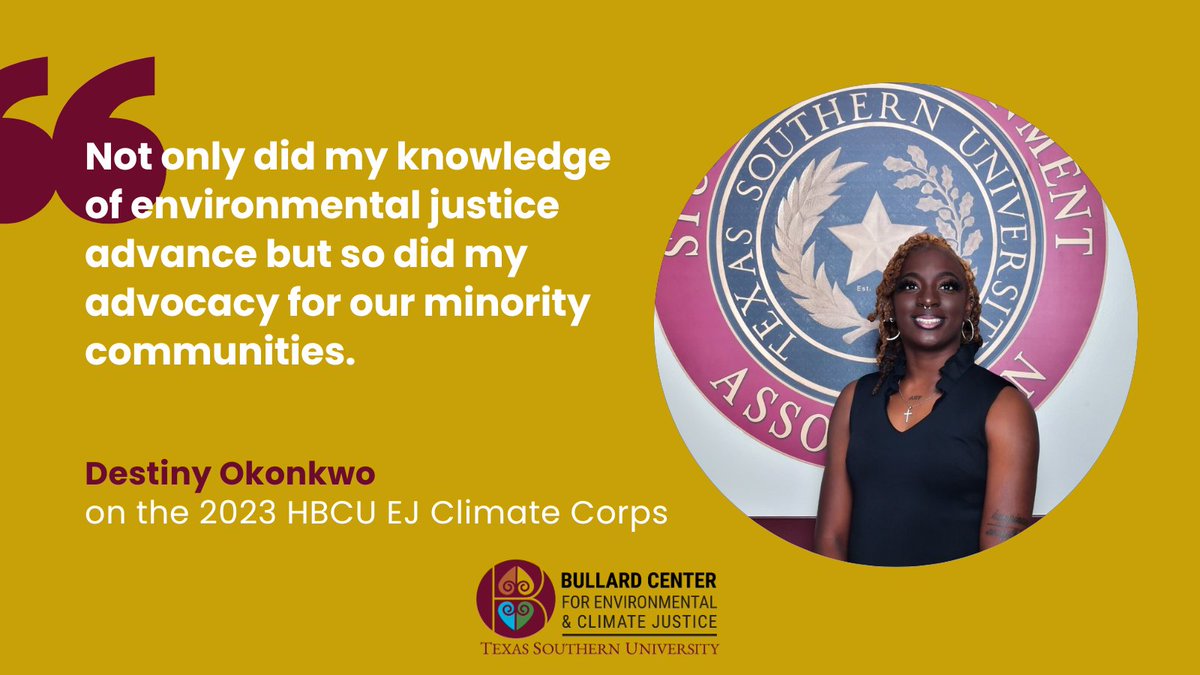 Ready for a transformative summer? 🌞 Join the #BullardCenter's 2024 HBCU EJCC Summer Program! Apply at tinyurl.com/Bullard-Center… and join the environmental justice movement. Don't miss out! #hbcu #hbcupride #hbcugrad #hbculove #hbcus #ilovemyhbcu #hbcualumni #hbcubuzz #hbcubands