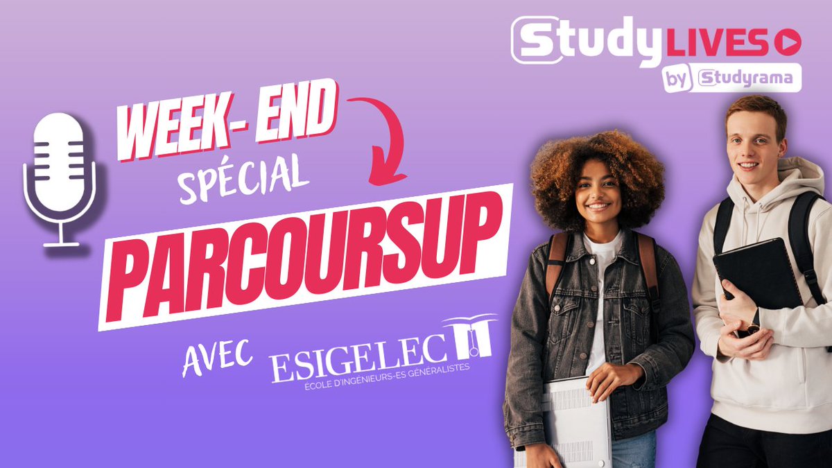 Retrouvez @CrayeEtienne, Directeur général de l’ @GroupeESIGELEC , sur Studylives Parcoursup de @studyrama Samedi 9 mars à 11h Lancement du Live « 5 bonnes raisons de choisir l'ESIGELEC après le bac » à 11h00 sur streamyard.com/6rixhridis