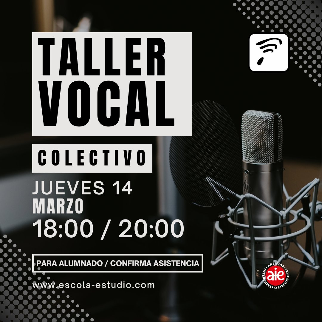👉Para alumnado de Canto de todos los niveles.
Confirma tu asistencia en Secretaría.
Actividad gratuita.