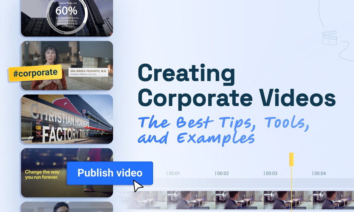 Corporate videos 101: 
✅ what makes a good corporate video?
✅ how to create one?
✅ 5 great examples
Learn everything there is to know here: flixier.com/blog/creating-…