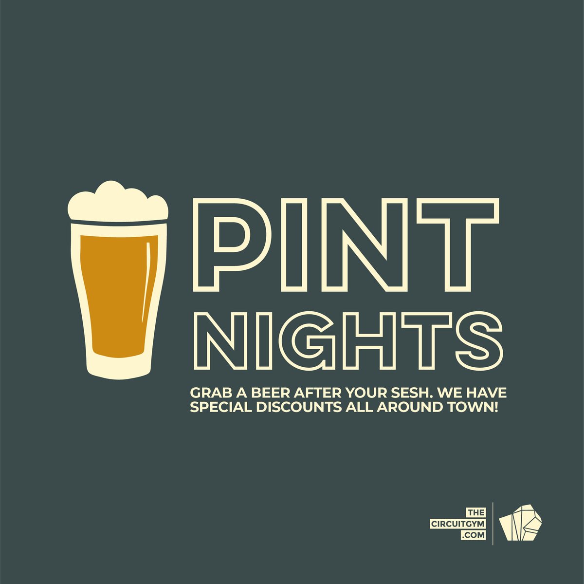 Enjoy Happy Hour prices all day today at Migration brewing with a stamp from our front desk! #PintNights #TheCircuitGym