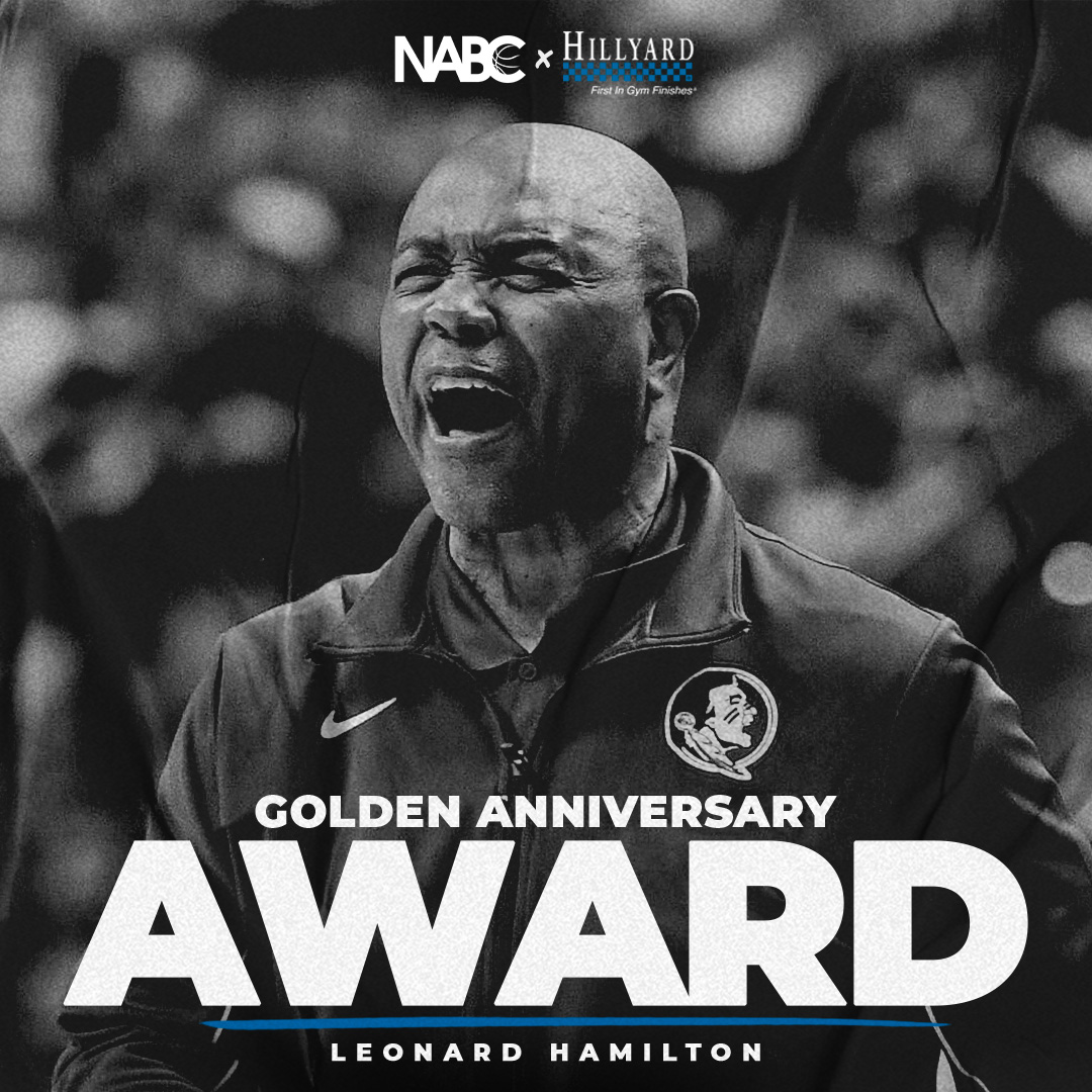 A winner of over 600 career games and counting.

Florida State’s Leonard Hamilton is the recipient of the 2024 NABC Hillyard Golden Anniversary Award!