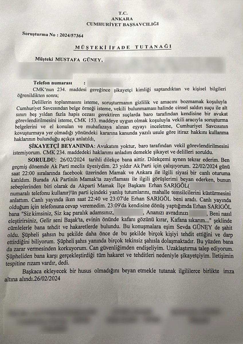 ankarayaziyor's tweet photo. KENDİ MECLİS ÜYESİNİ TEHDİT EDEN, MİLLETE NELER YAPMAZ. 

AK Parti Eski Belediye Meclis Üyesi bir vatandaş, kendisine hakaret ve tehdit ettiği gerekçesiyle AK Parti Mamak İlçe Başkanı Erhan Sarıgöl hakkında savcılığa suç duyurusunda bulundu. https://t.co/NITKev3U9v