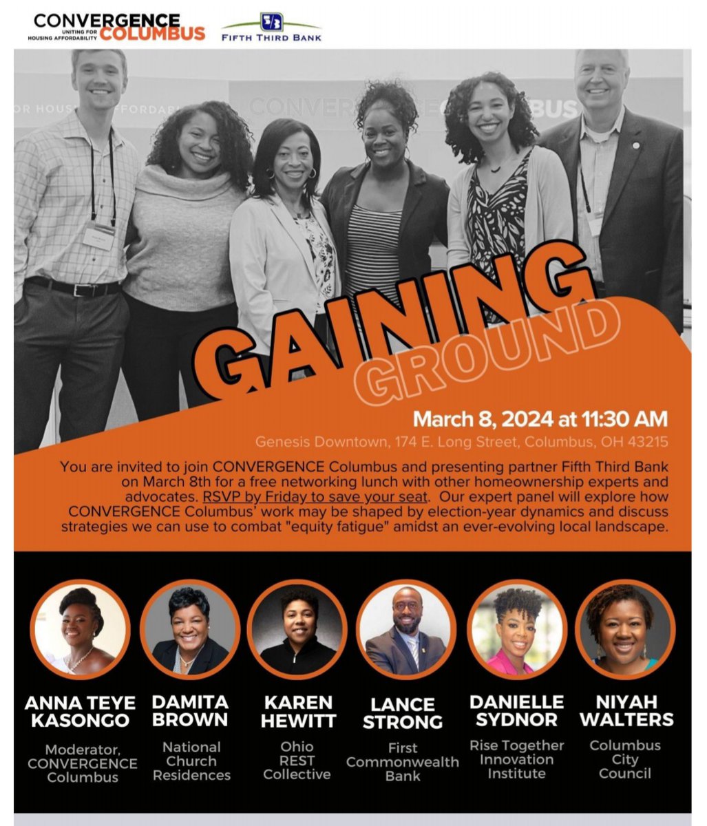 I am looking forward to speaking on this Gaining Ground Panel Friday with CONVERGING Columbus. Hopefully you have already signed up to join and I will see you there! Special thanks to Carlie Boos at the Affordable Housing Alliance of Central Ohio for the plug!