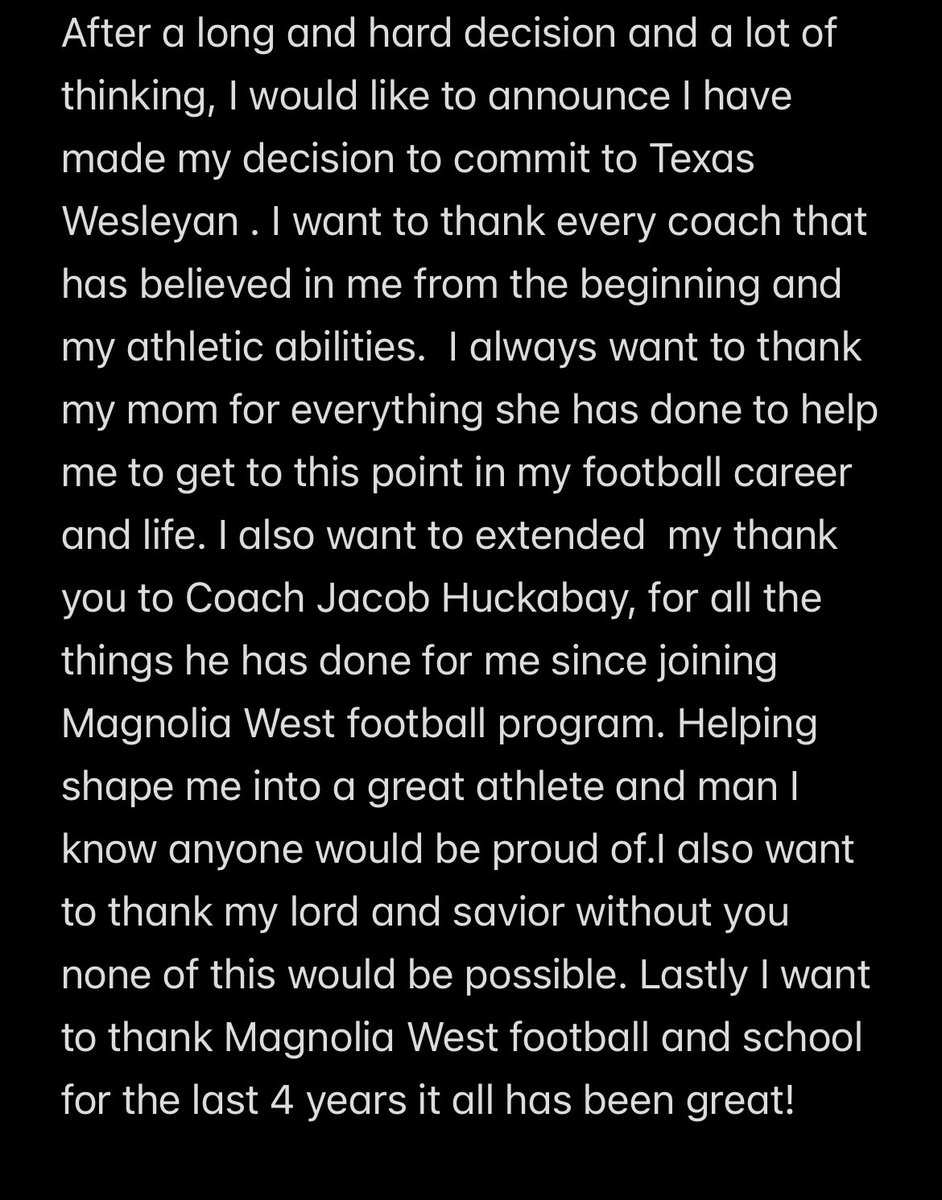 100% committed <a href="/MagWestFootball/">Mustang Football</a> <a href="/mcgeheeben32/">Coach Mc</a> <a href="/coach_huck08/">Jacob Huckabay</a> <a href="/CoachGainesRec/">CG Recruiting</a> <a href="/Coach_RGlover/">Ryan Glover</a>