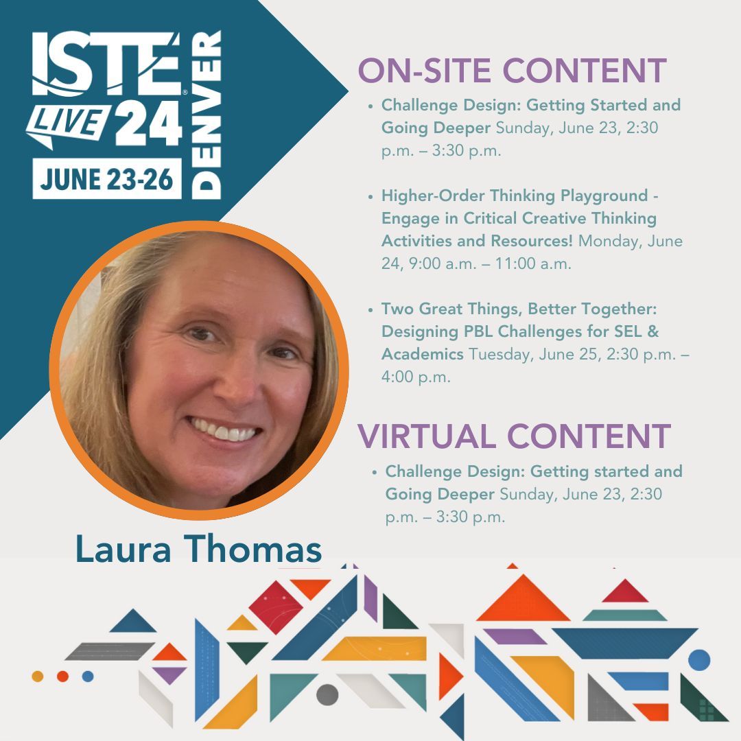 Have you signed up yet? Registration for @ISTEofficial 2024 is open, and @criticalskills1 is presenting in-person and virtual sessions on PBL, SEL, critical skills, and more!

buff.ly/3wIfHFd

#ISTELive #PBL #SEL #ChallengeDesign #STEAM #CriticalSkillsClassroom