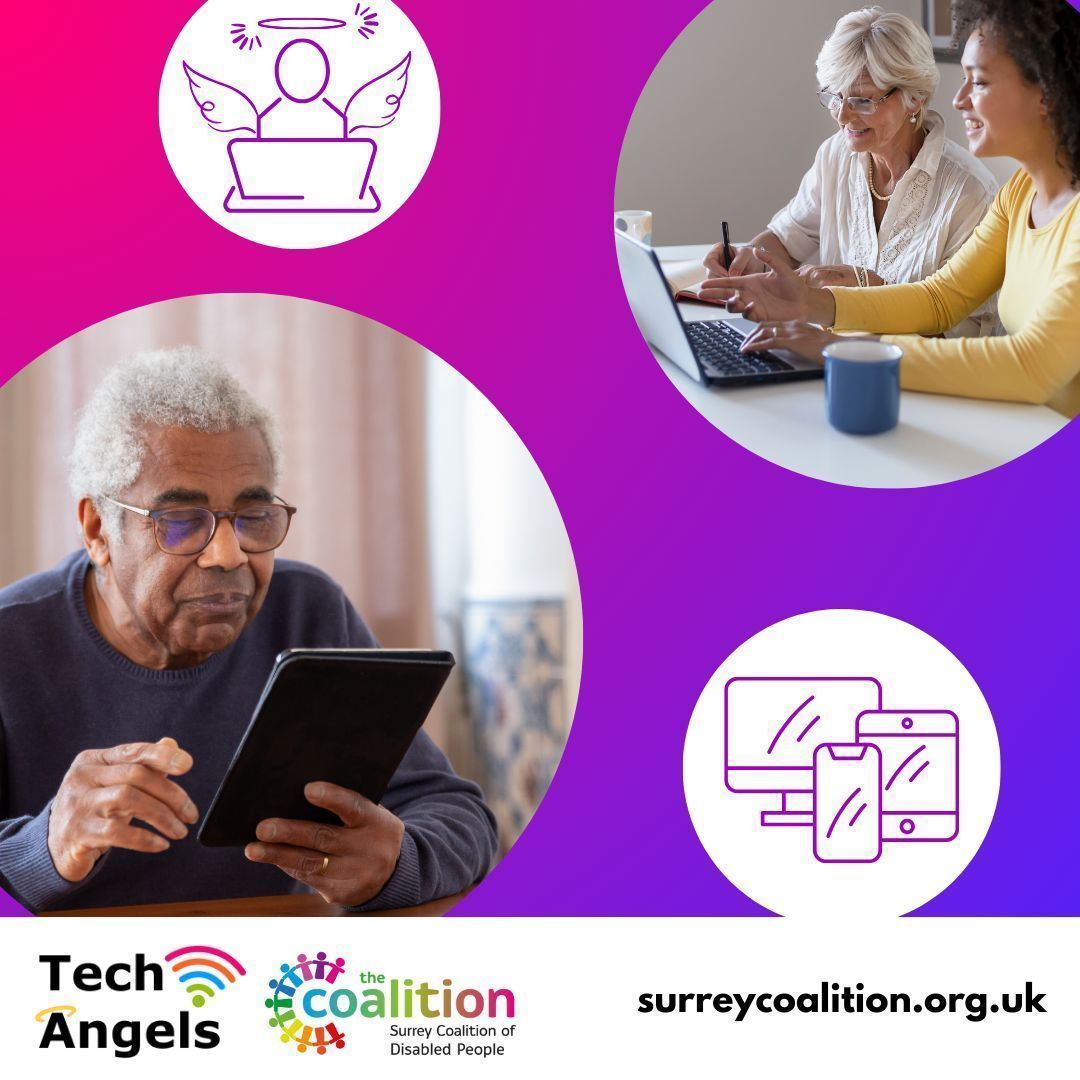 Tech Angels is here to provide technology support for our local community. We provide devices, digital literacy training and confidence-boosting support to people in Surrey. Our team is ready to help! Please visit our website for more information: buff.ly/3U79XuG #Surrey