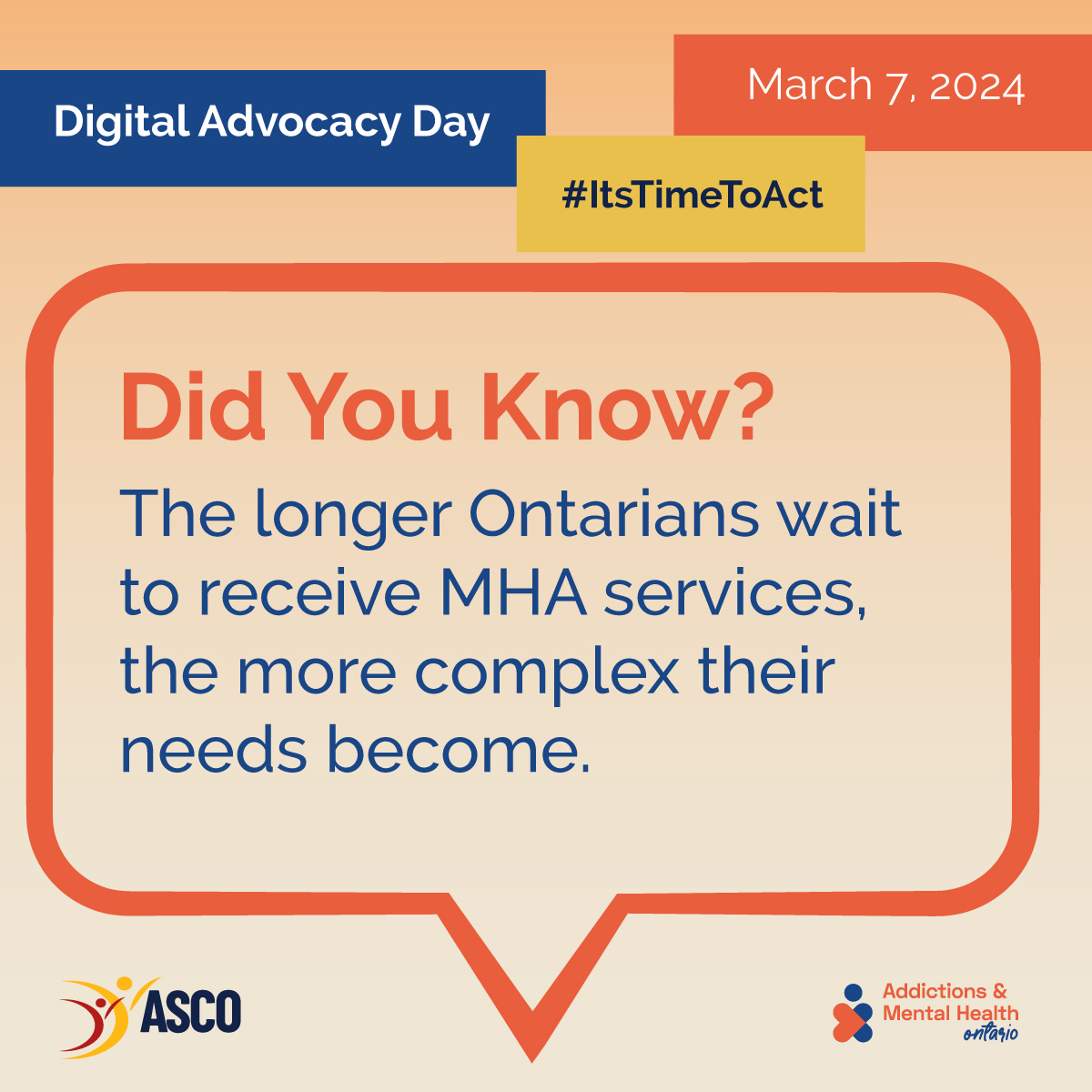 ASCOhelps's tweet photo. The demand for mental health and addictions services in Ontario has never been greater. It’s time for our province to invest in the support and services Ontarians deserve. #ItsTimeToAct. Learn more: https://t.co/8Kj3Ti2HV7 @AMHOnt https://t.co/G6YDn2X1ys