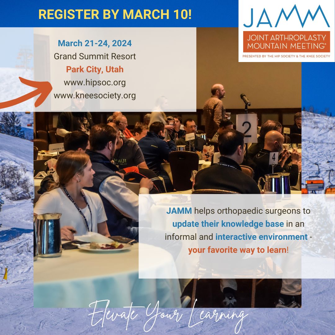 REGISTRATION DEADLINE IS MARCH 10! If #casebased learning is your preferred way to earn your #CME, REGISTER for #JAMM2024 and join us in #ParkCity: hipsoc.org/jamm- or LINK IN BIO. #ElevateYourLearning