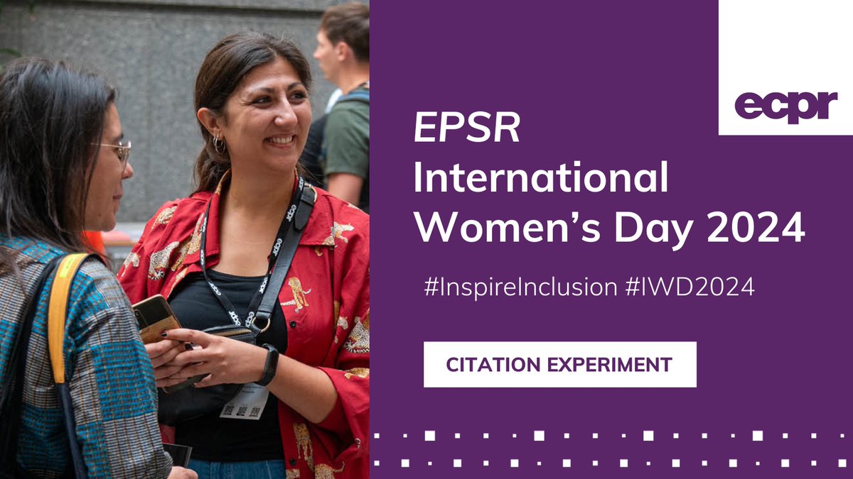 💐 For #IWD2024 we want to highlight our ongoing 3yr citation experiment, which launched in January last year The project aims to help bibliographies better represent the proportion of women & minorities in #PolSci 🌟 Find out more: bit.ly/3Fc3c6D #InspireInclusion