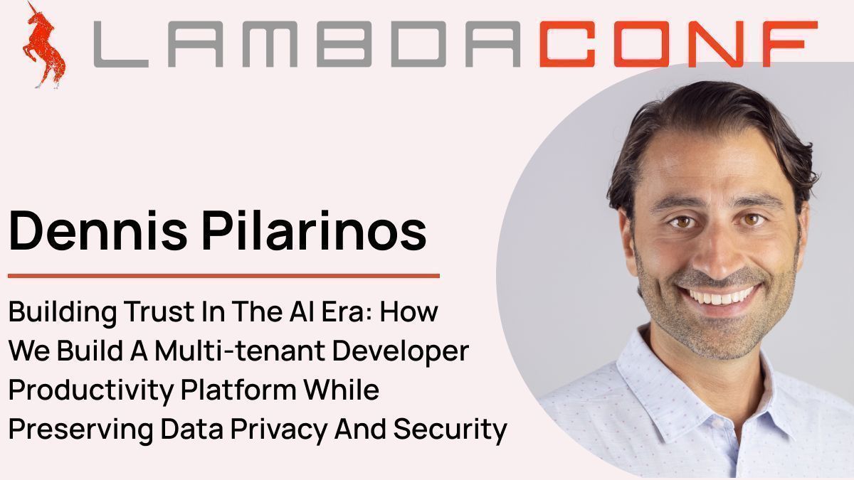 LambdaConf 2025 (@lambda_conf) on Twitter photo 🛡️ Join <a href="/dennispilarinos/">Dennis Pilarinos</a> at #LambdaConf for:
'Building Trust in the AI Era: How We Build a Multi-tenant Developer Productivity Platform While Preserving Data Privacy and Security'.
Register now ➡️ buff.ly/3wbaG7U
#AISecurity #DeveloperTools 🛡️ Join <a href="/dennispilarinos/">Dennis Pilarinos</a> at #LambdaConf for:
'Building Trust in the AI Era: How We Build a Multi-tenant Developer Productivity Platform While Preserving Data Privacy and Security'.
Register now ➡️ buff.ly/3wbaG7U
#AISecurity #DeveloperTools
