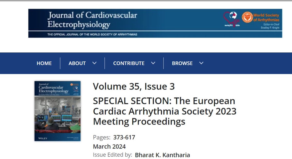 ECAS 2023 Meeting Proceedings published in the March issue of JCE. #EPeeps , @JCardioEP , @ECAScardio , @DrBradleyKnight