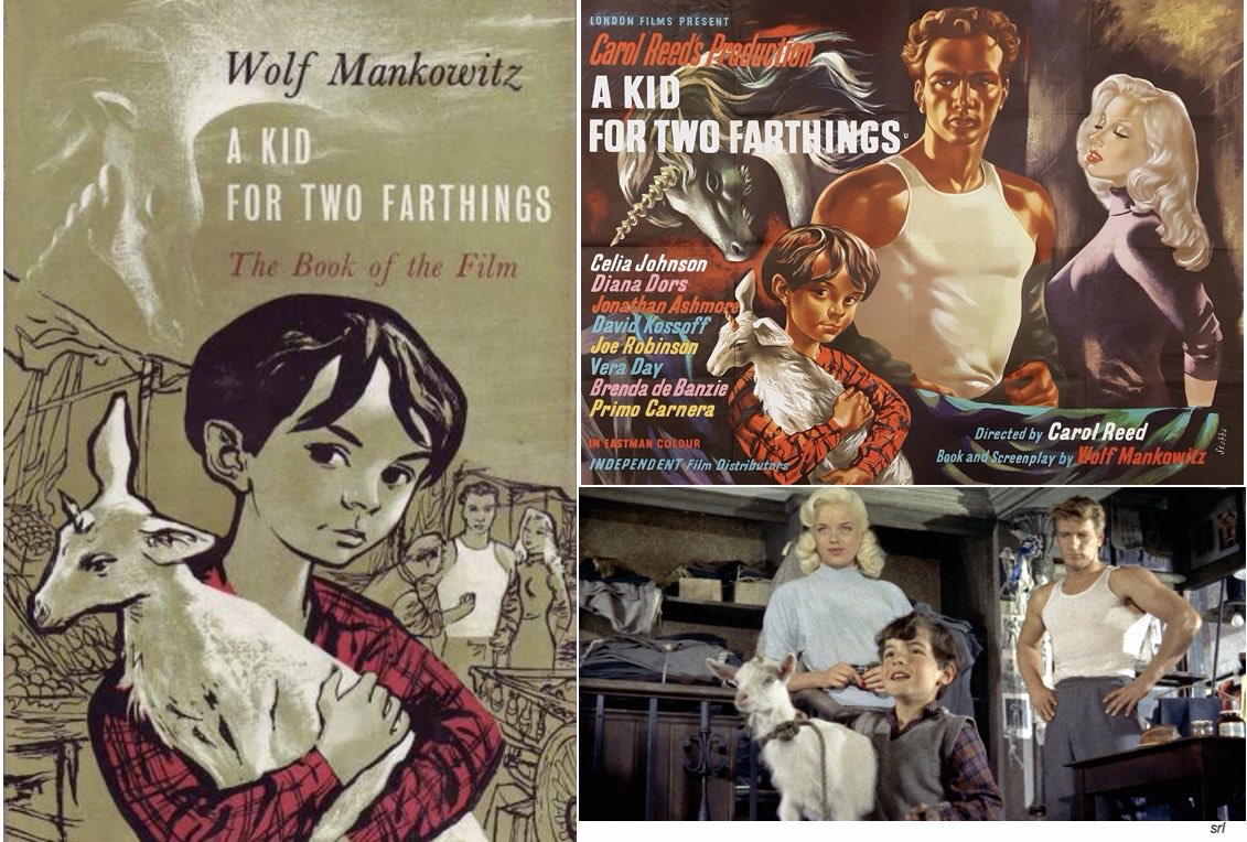 4:25pm TODAY on @Film4 

The 1955 #Comedy #Drama film🎥 “A Kid for Two Farthings” directed by #CarolReed and adapted by #WolfMankowitz from his own 1953 novel📖

🌟#CeliaJohnson #DianaDors #DavidKossoff #JoeRobinson #JonathanAshmore #BrendaDeBanzie #IreneHandl #SidJames