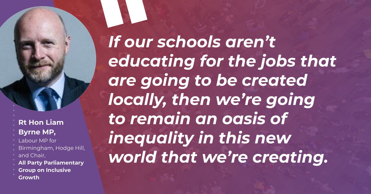 Business Fights Poverty (@fightpoverty) on Twitter photo “If our schools aren’t educating for the jobs that are going to be created locally, then we’re going to remain an oasis of inequality in this new world that we’re creating.” - <a href="/liambyrnemp/">Liam Byrne MP</a> <a href="/APPGIncluGro/">APPG Inclusive Growth</a>
#BFP_Live #BFP_Equity #Equality “If our schools aren’t educating for the jobs that are going to be created locally, then we’re going to remain an oasis of inequality in this new world that we’re creating.” - <a href="/liambyrnemp/">Liam Byrne MP</a> <a href="/APPGIncluGro/">APPG Inclusive Growth</a>
#BFP_Live #BFP_Equity #Equality