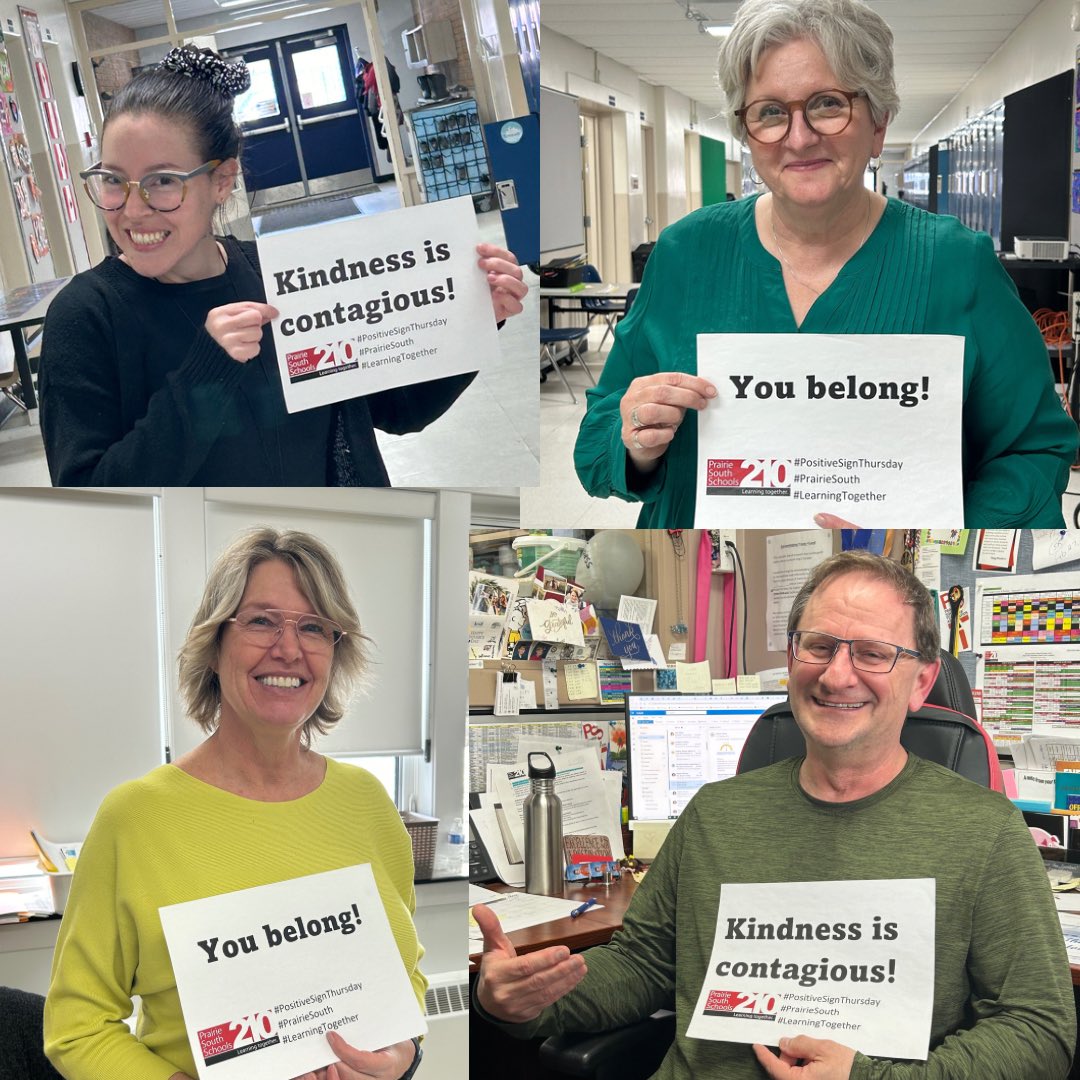DustinSwanson's tweet image. It is #PositiveSignThursday today in ⁦⁦@PrairieSouth⁩. Thank you to Kincaid Central School for being involved this week! Kindness is contagious! You belong! #PrairieSouth