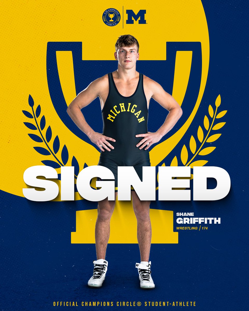 NCAA 165lb Champion, 3x NCAA All-American, and the most outstanding wrestler at the 2021 NCAA Championships. Michigan faithful, Shane Griffith (@shanegriffith7) is now an Official Champions Circle Athlete! To support @umichwrestling head over to championscircleuofm.com/wrestling!