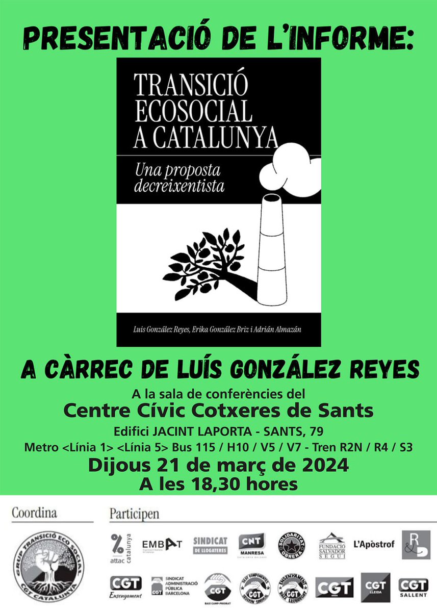 Grup: Transformació Ecològica i Social-CGT Cat tweet media