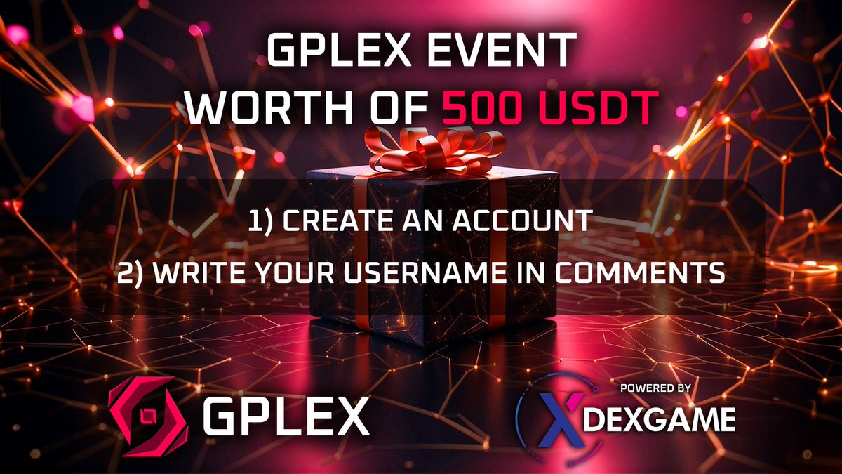 To win $500 $DXGM🤑 1) Register on the Gplex.io platform 🏅 2) Write your username in the comments 👑 3) Quote and RT this Tweet ✅