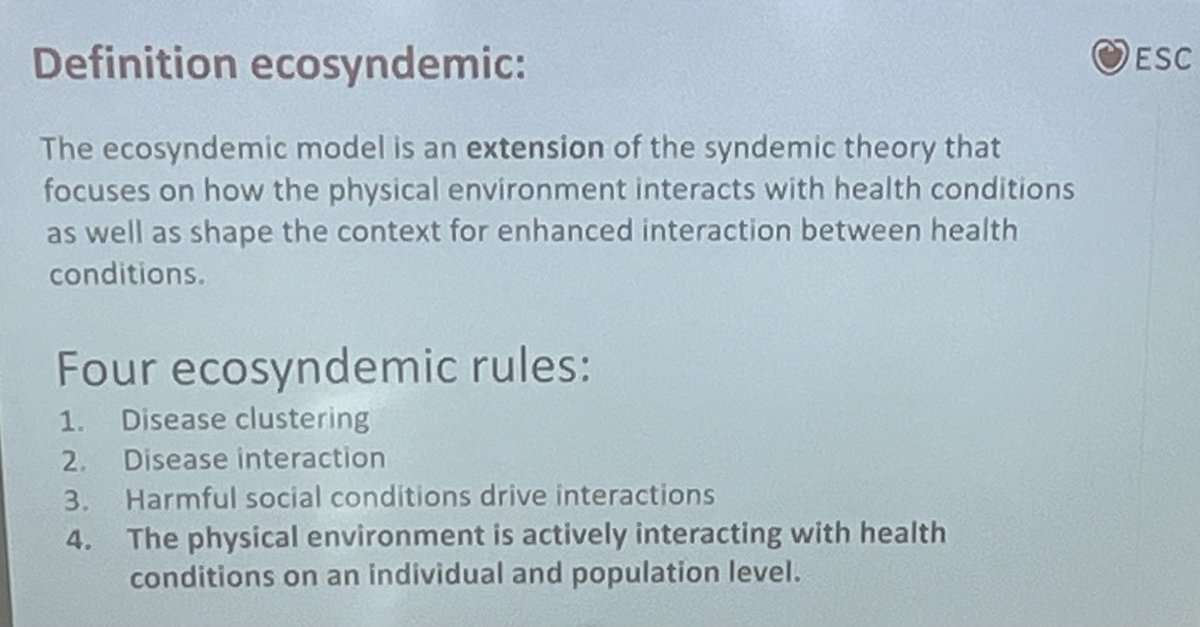 Do you know about obesogenic built environmental characteristics and ecosyndemic? Dr Ilona Vaartjes from 🇳🇱presented them at the #ESCSpringSummit at the @escardio 👏👏👏@ESC_Camille @ESC_Lavinia @ESC_President @charles_driving