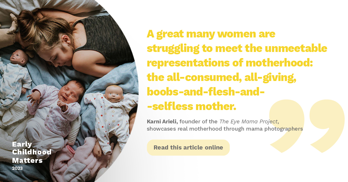 🧸Eye Mama, showcasing unfiltered photographs of motherhood, is so much more than a collection of images. It’s a testament to the real-life chaos and beauty of being a mama.

Read an interview with its creator Karni Arieli in #ECM2023 bit.ly/ECM2023-5