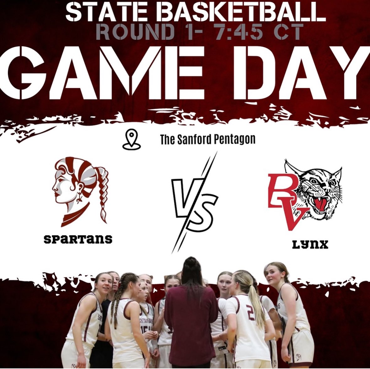 It’s TIME!! Let’s GO!! #WEWILL #WeAreSpartans #SDPreps #SDHoops24 
SD State ‘AA’ Quarterfinal
🆚 @BVLynxGBB 
📍 Sanford Pentagon
⌚️7:45pm CT
📺 sdpb.org/hsactivities/s…