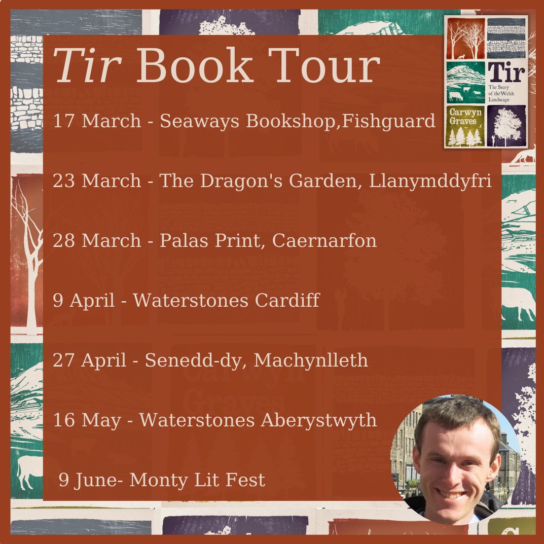 📚 Taith Tir! Tir Tour! 📚 Join author Carwyn Graves at events across Wales this spring! Carwyn will be talking about his fascinating new book 'Tir: The Story of the Welsh Landscape'📚