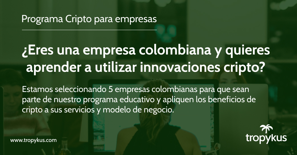 tropykus's tweet photo. !Oportunidad única para 5 empresas colombianas lideres en innovación financiera🤩!
Presentamos un programa exclusivo diseñado para aplicar, cuestionar y reforzar las herramientas #cripto disponibles en el país, desde la teoría y la practica.
Aplica en el form del 1er comentario👇 https://t.co/bH8XHcwSYS