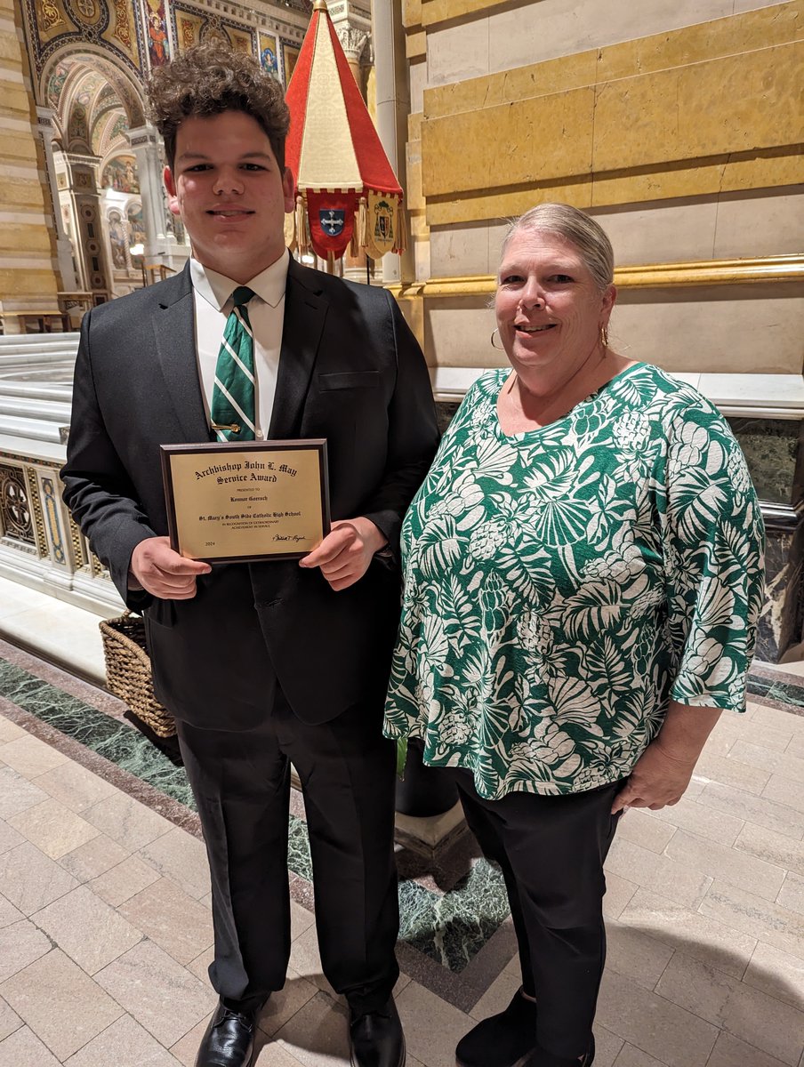 Congratulations to Senior, Konnor Goersch '24 on receiving the Archbishop John L. May Service Award! This award is given to one senior at each Catholic high school who shows outstanding leadership, community service, and volunteer achievement.