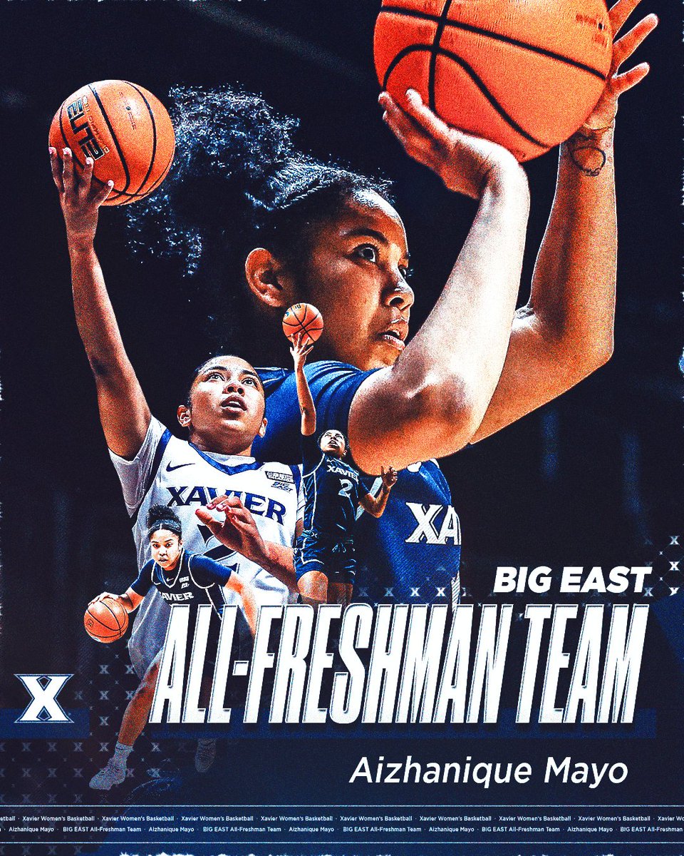 𝐁𝐈𝐆 𝐄𝐀𝐒𝐓 𝐀𝐋𝐋-𝐅𝐑𝐄𝐒𝐇𝐌𝐀𝐍 𝐓𝐄𝐀𝐌

Aizhanique Mayo has been named to the BIG EAST All-Freshman Team! 👏

The guard ranks second among BIG EAST freshman in scoring (10.0) this season.

➡️ bit.ly/4a2d7rN

#mindonMARCH